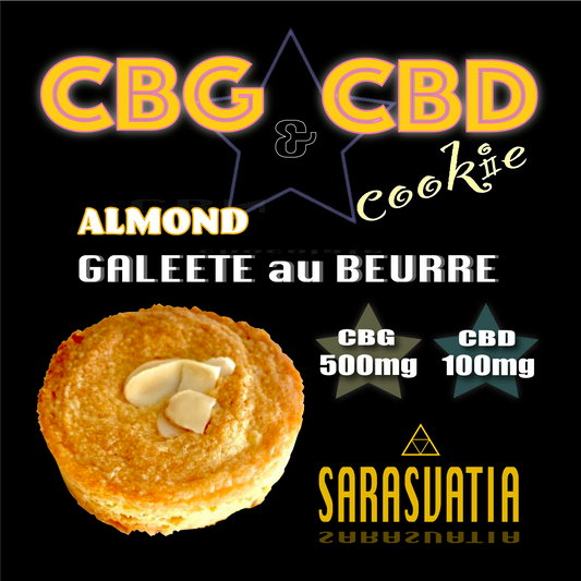 SARASVATIA CBG&CBDクッキー 1枚入り アーモンド味 バターガレット CBG500mg,CBD100mg配合