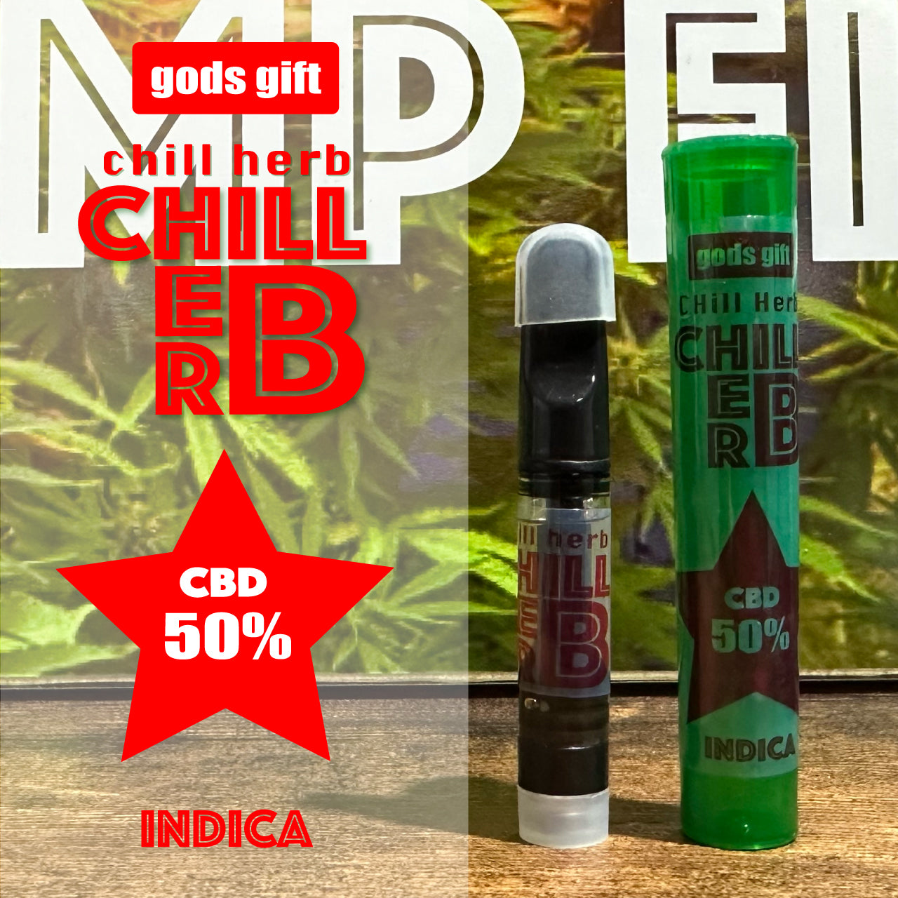 CHILL HERB,CBD 50%,God’s Gift,1ml,テルペン,ベイプ,リキッド,カートリッジ