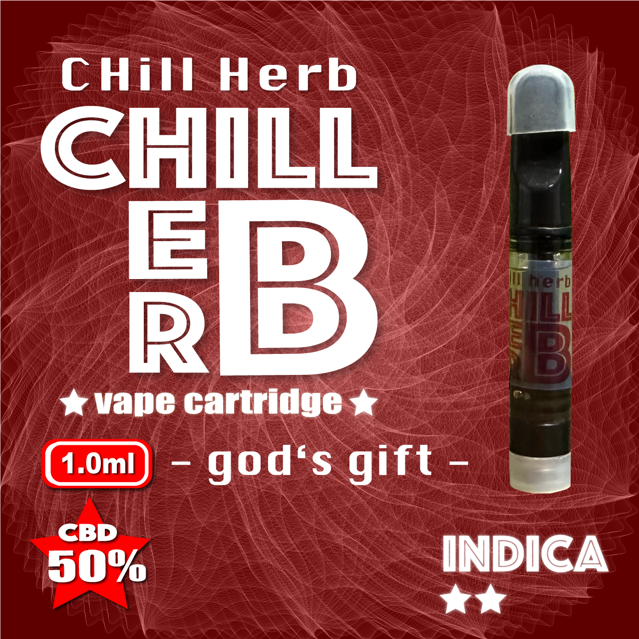 CHILL HERB,CBD 50%,God’s Gift,1ml,テルペン,ベイプ,リキッド,カートリッジ