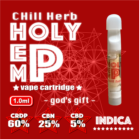 HOLY HEMP,CRDP 60%,CBN 25%,CBD 5%,GOD’S GIFT,1ml,CRDP,CBNディスティレート,ベイプ,リキッド,カートリッジ,CHILL HERB,ゴッズギフト