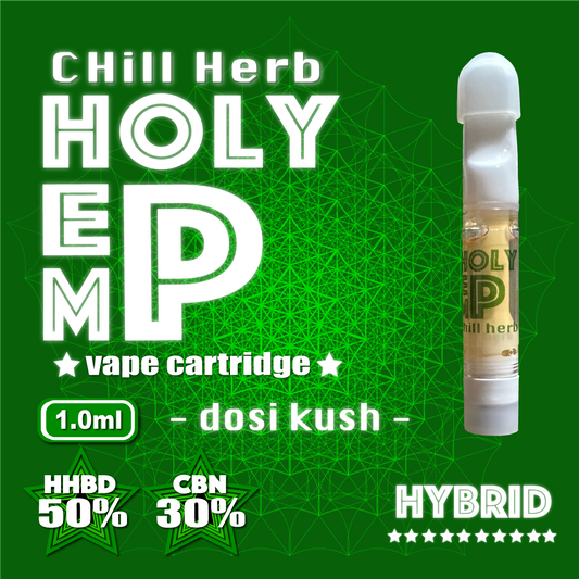 HOLY HEMP,HHBD 50%,CBN 30%,DOSI KUSH,1ml,HHBD,CBNディスティレート,ベイプ,リキッド,カートリッジ,CHILL HERB